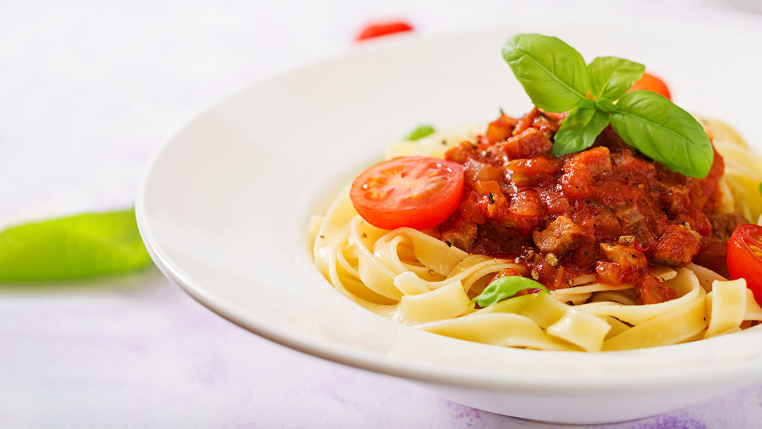 Recipe of Pasta Fettuccine Bolognese with Tomato Sauce