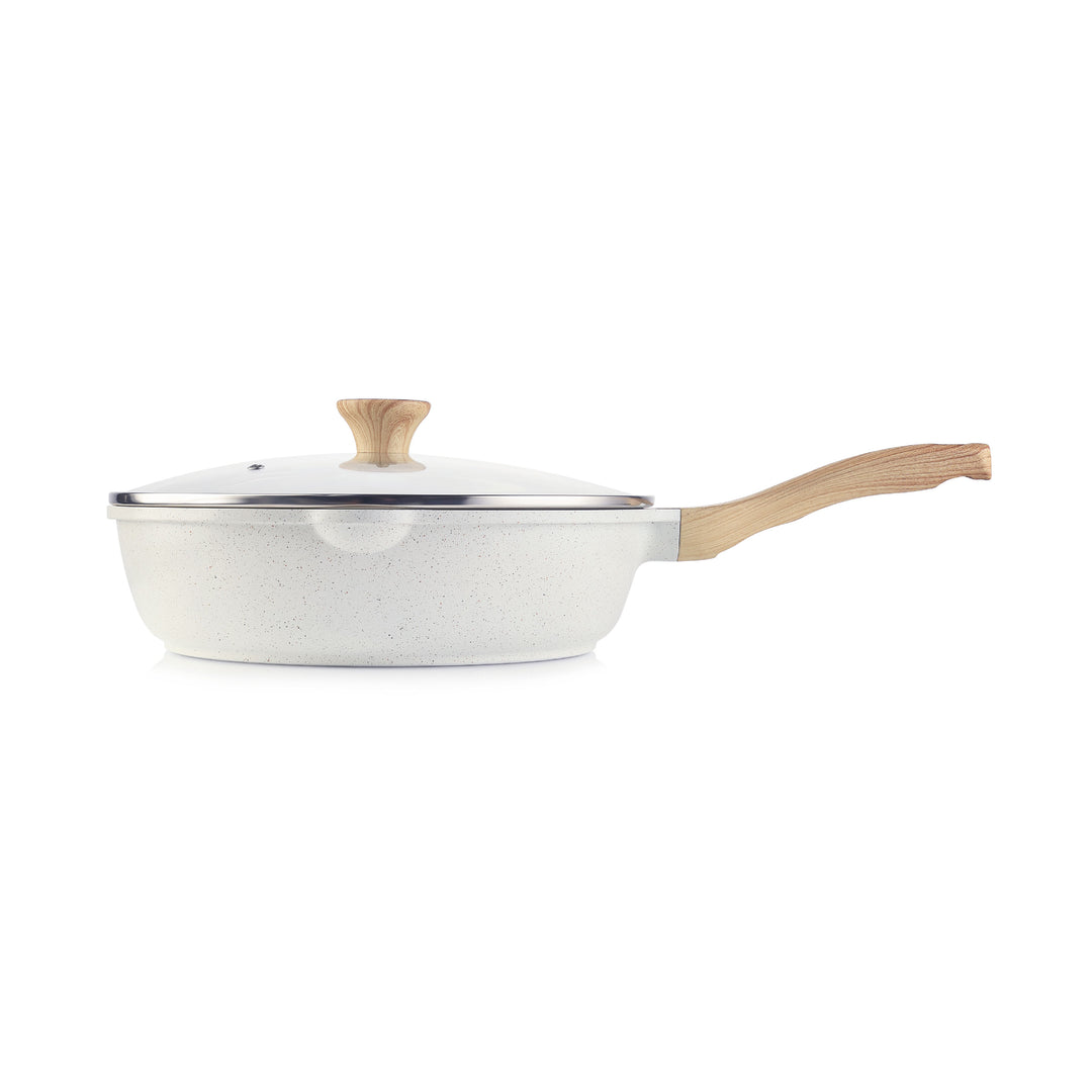 SENSARTE Ceramic Nonstick Deep Frying Pan Skillet with Lid (10/11/12-Inch)