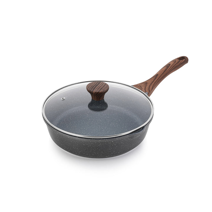 SENSARTE Granite Nonstick Deep Frying Pan Skillet with Lid (10/11/12-Inch)