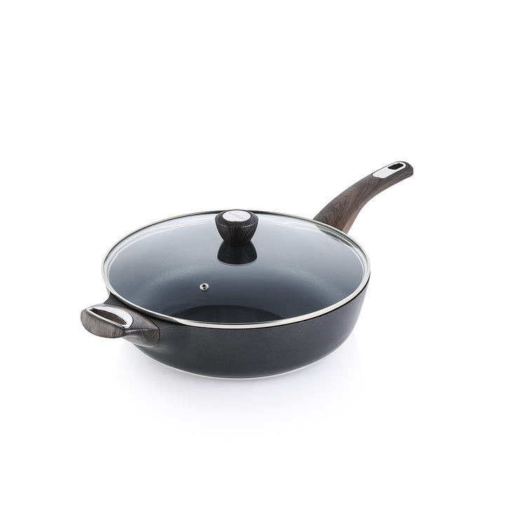 SENSARTE Duramax Nonstick Deep Frying Pan with Lid (9.5/12-Inch)