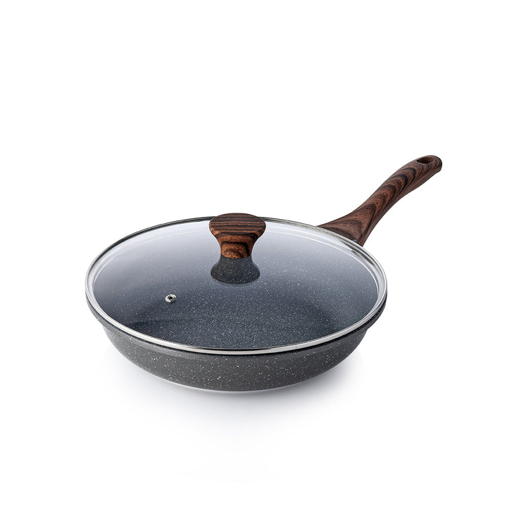 SENSARTE Granite Nonstick Frying Pan Skillet with Lid (8/9.5/10/11/12.5-Inch)