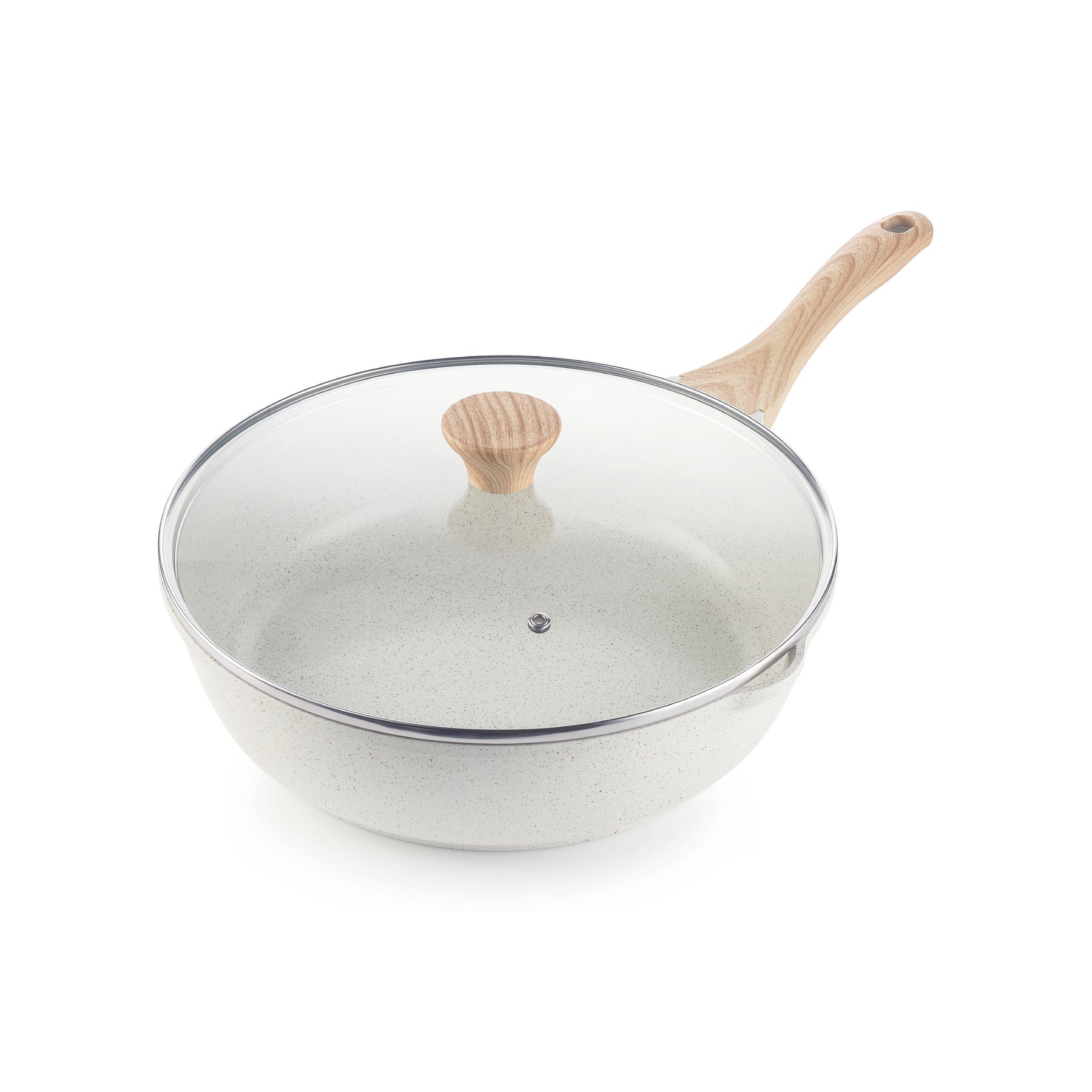 SENSARTE Ceramic Nonstick Deep Frying Pan Skillet with Lid (10/11/12-I ...