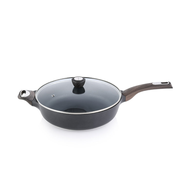 SENSARTE Duramax Nonstick Deep Frying Pan with Lid (9.5/12-Inch)