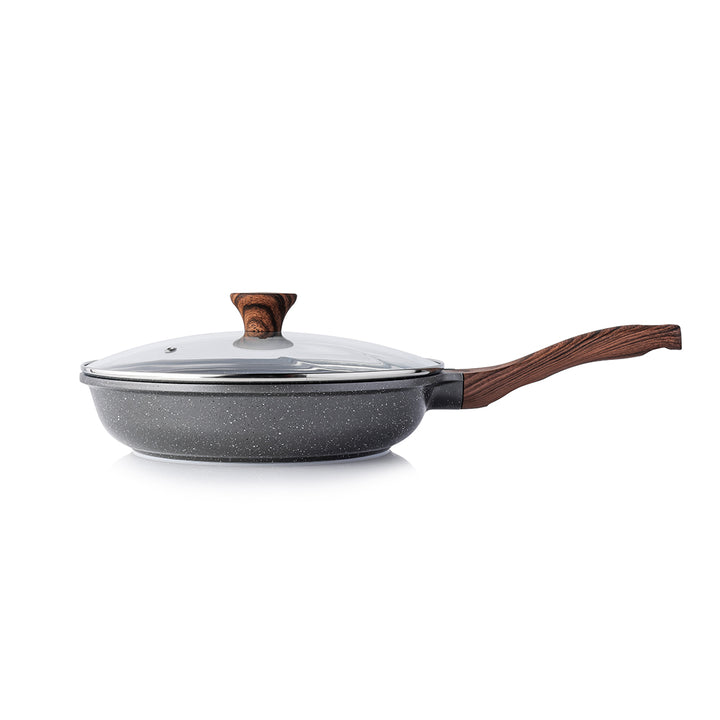 SENSARTE Granite Nonstick Frying Pan Skillet with Lid (8/9.5/10/11/12.5-Inch)