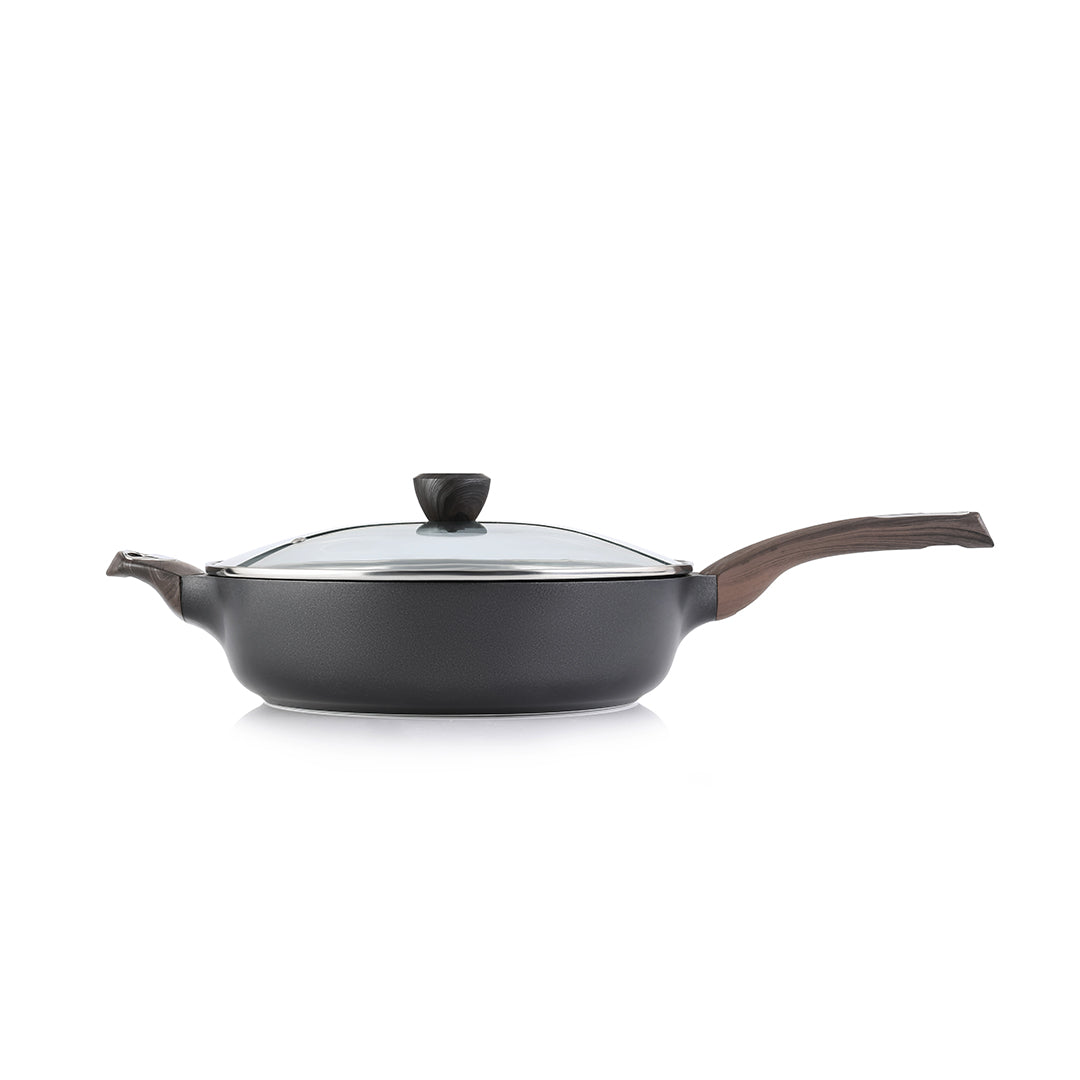 SENSARTE Duramax Nonstick Deep Frying Pan with Lid (9.5/12-Inch)