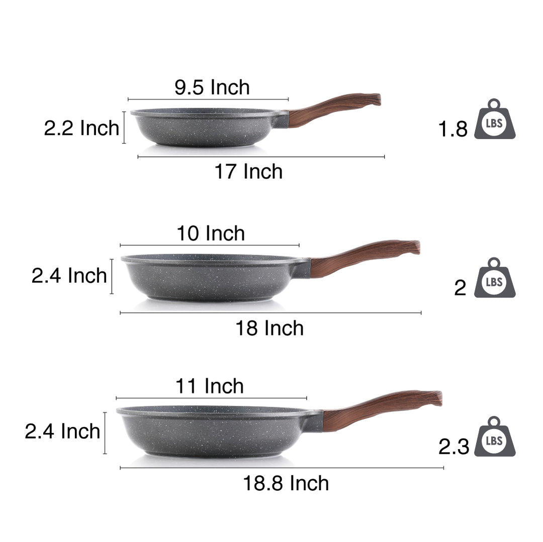 SENSARTE Granite Nonstick Frying Pan Skillet (8/9.5/10/11/12.5-Inch)