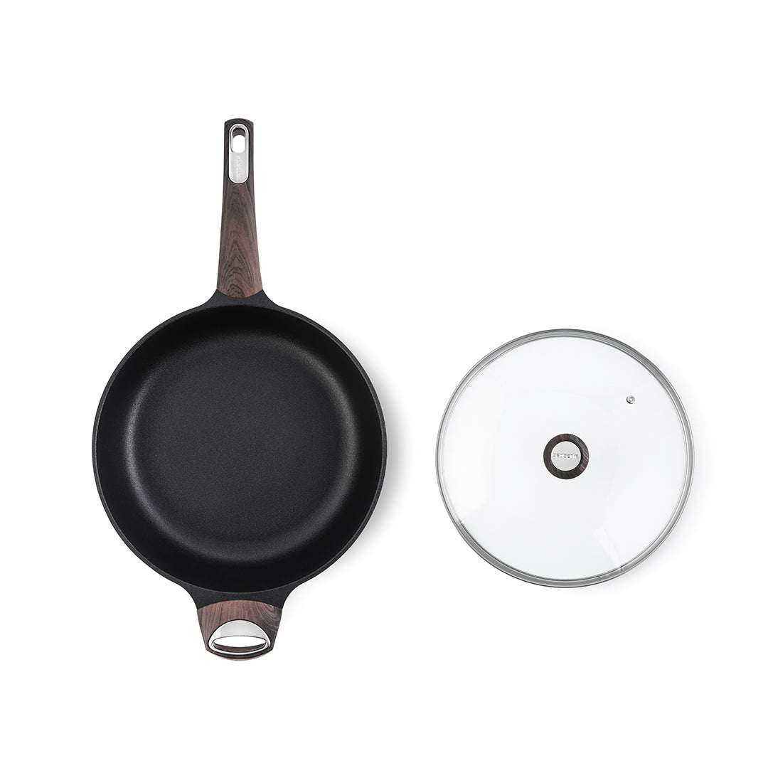 SENSARTE Duramax Nonstick Deep Frying Pan with Lid (9.5/12-Inch)