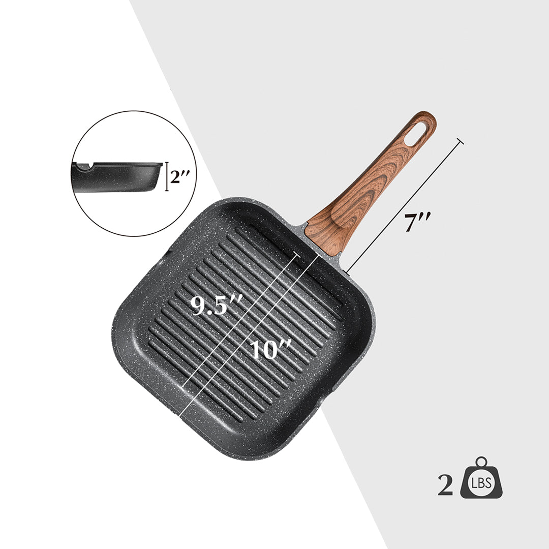 SENSARTE Granite Nonstick Grill Pan (9.5/11-Inch)